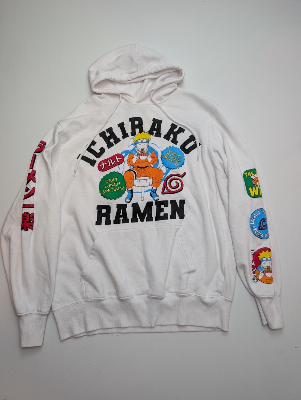 Vintage Naruto Shippuden Hoodie Men's XL Ichiraku Ramen Shop Anime Sweatshirt